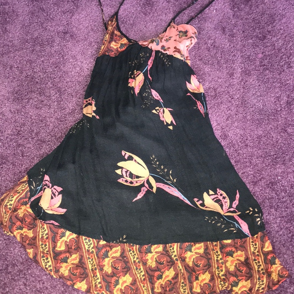 Black colorful design dress